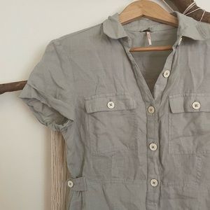 Free People button-up mini dress